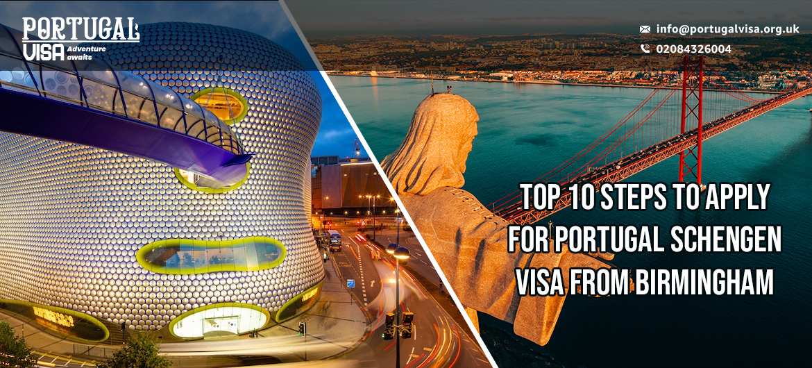Top 10 steps to apply for Portugal Schengen Visa from Birmingham